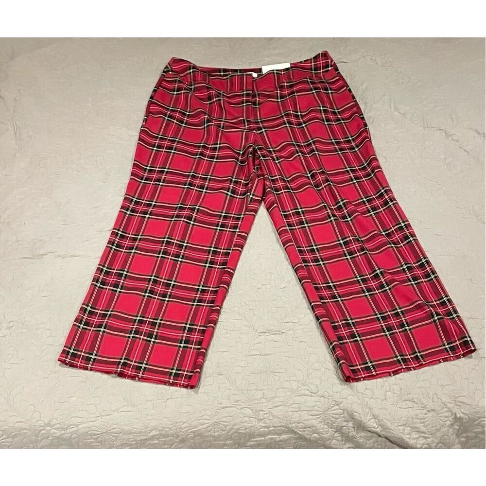 Cato Red Plaid Women’s Pants 22W New